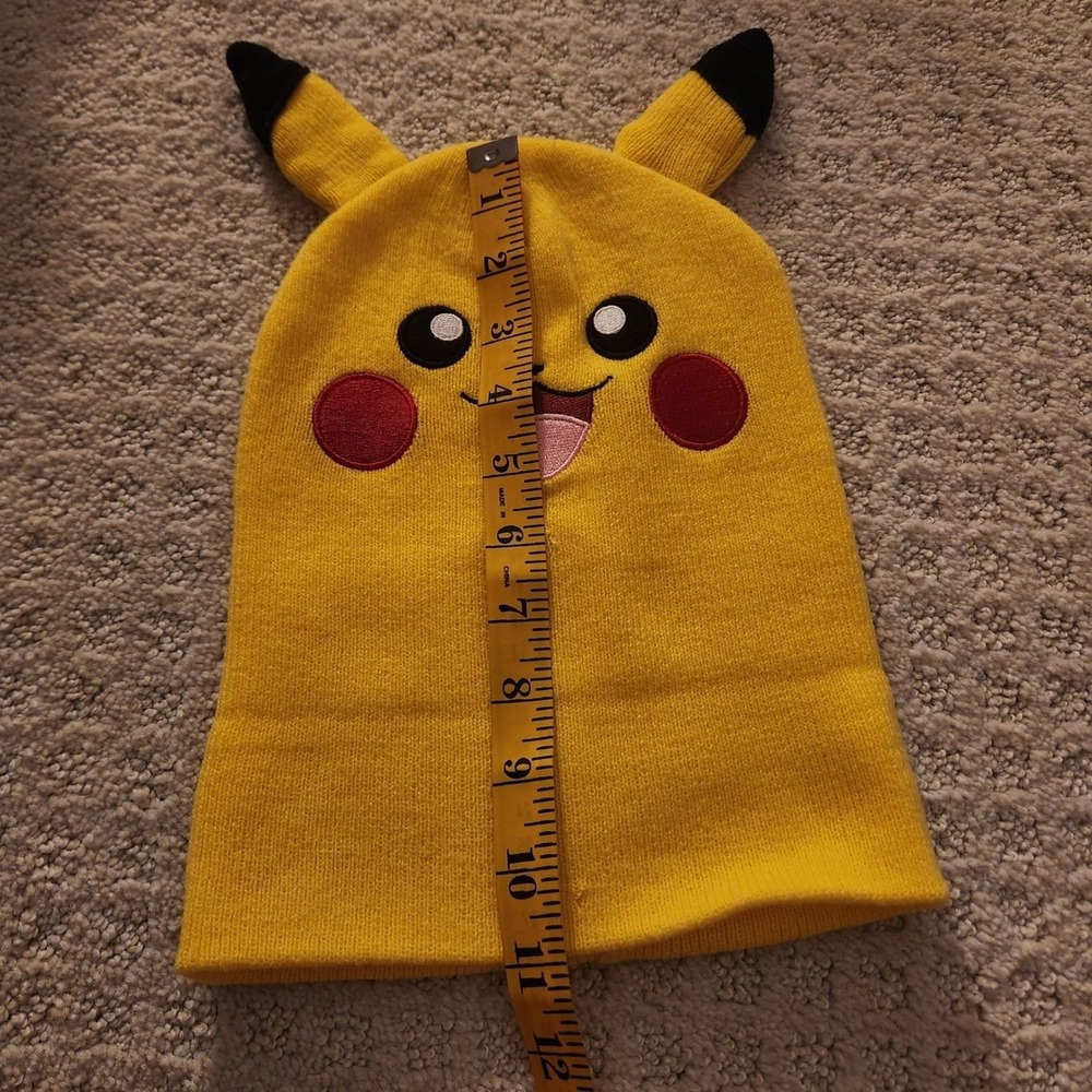 Nintendo Pokemon Pikachu Yellow Knit Beanie Hat Youth OSFM - Picture 7 of 8